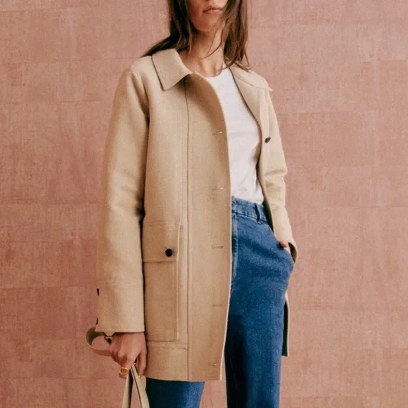 SÉZANE Gabano Coat in Beige sz 40 (US 8) NWT - Picture 3 of 16
